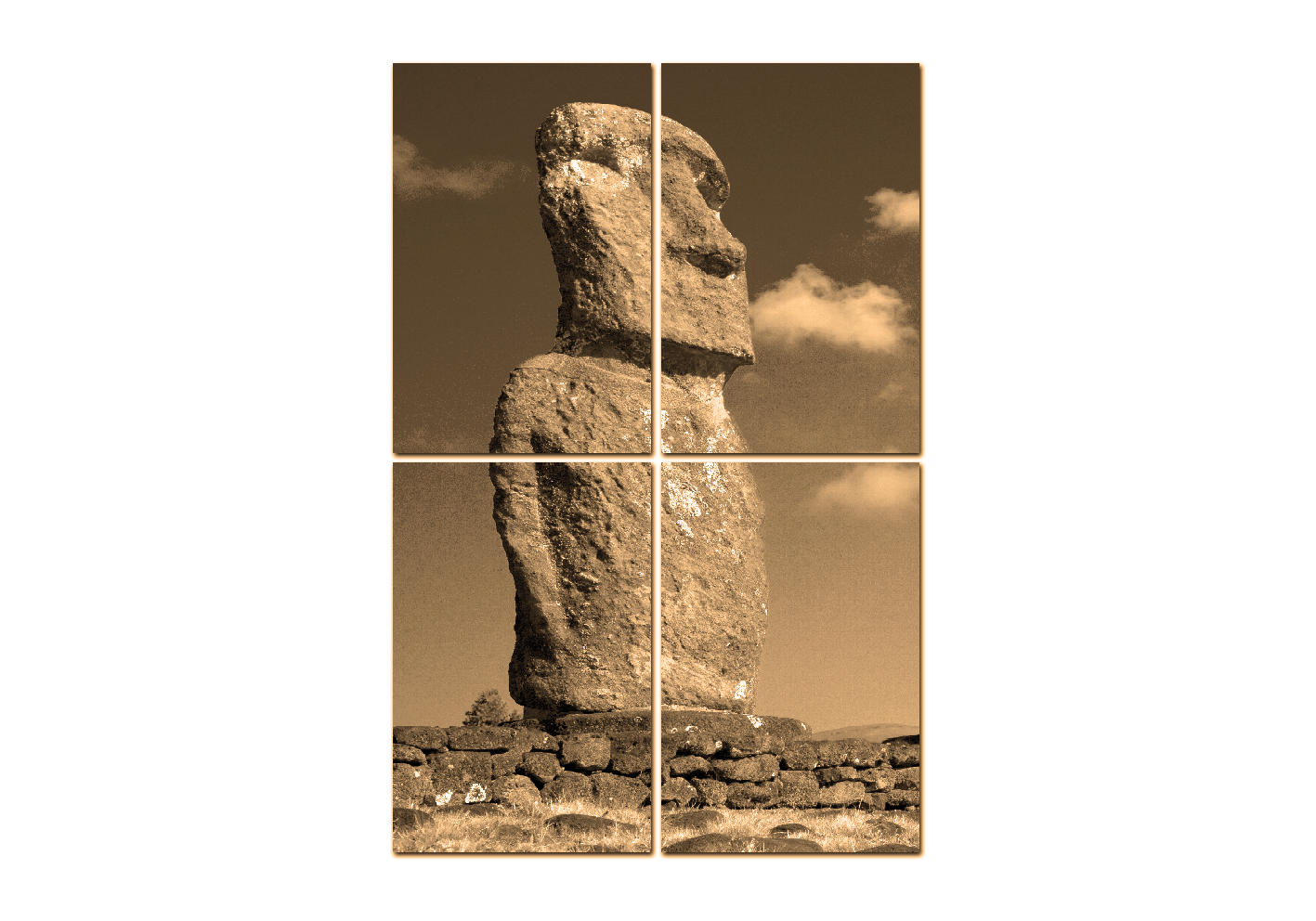 Obraz na plátně - Ahu Akivi moai - obdélník Obraz na plátně - Ahu Akivi moai - obdélník